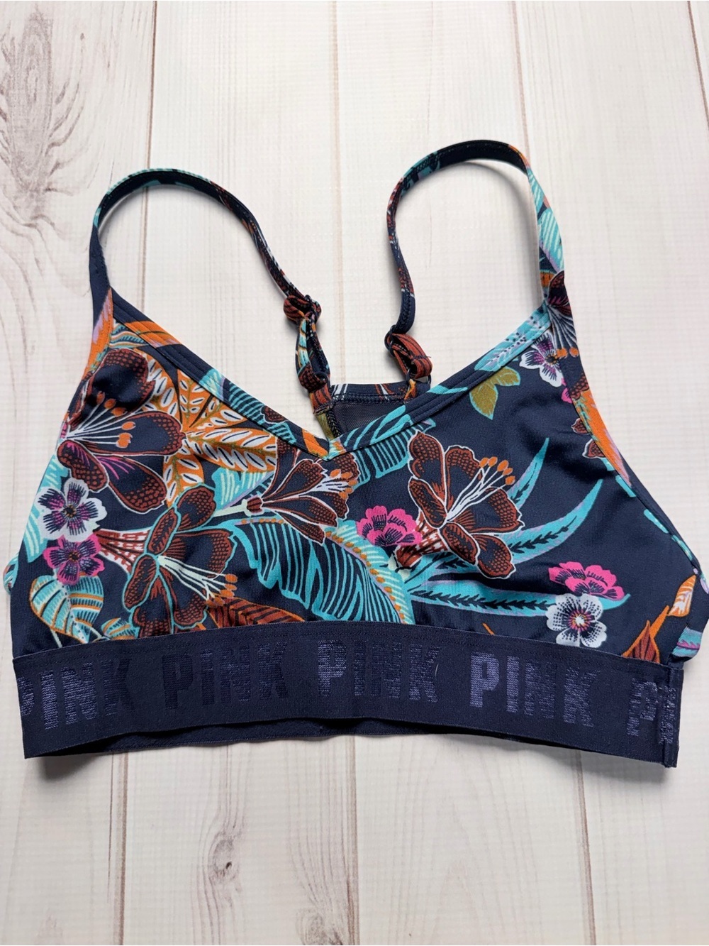 PINK Victoria's Secret Navy Floral Seamless Bralette